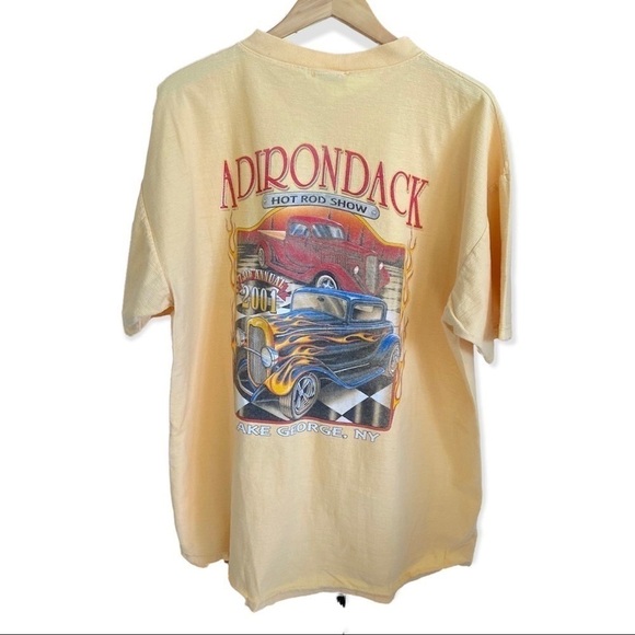 Vintage 2001 Adirondack Hot Rod Show Lake George, NY Shirt Top Yellow Size XXL - Picture 4 of 15